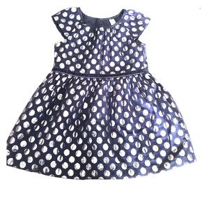 4T blue and silver polka dot dress